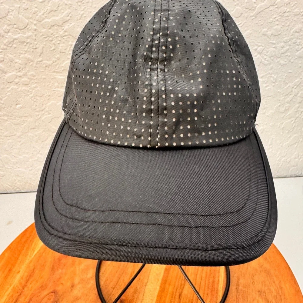 Athleta Headsweats Black Perforated Running Hat Adjustable Performance Cap Women